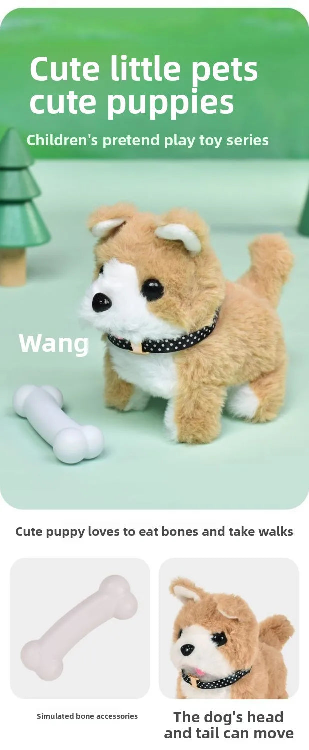 New Children's Simulation of Electric Plush Animal Toys, Play House Gifts for Boys and Girls with Sound Pet Toy Sets with Cages！